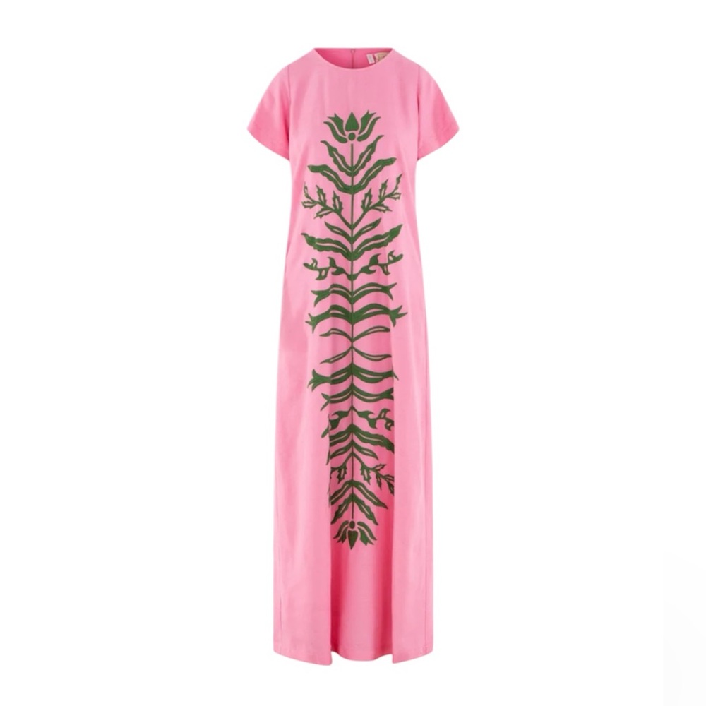 Emily McCarthy- NWT Cornelia Pink and Green Shortsleeve Maxi Dress